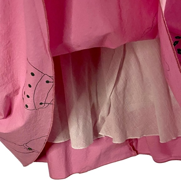 Lapis A-Line Pink Skirt with Whimsical Purse Pattern Full and Lined Size Large - Picture 4 of 11